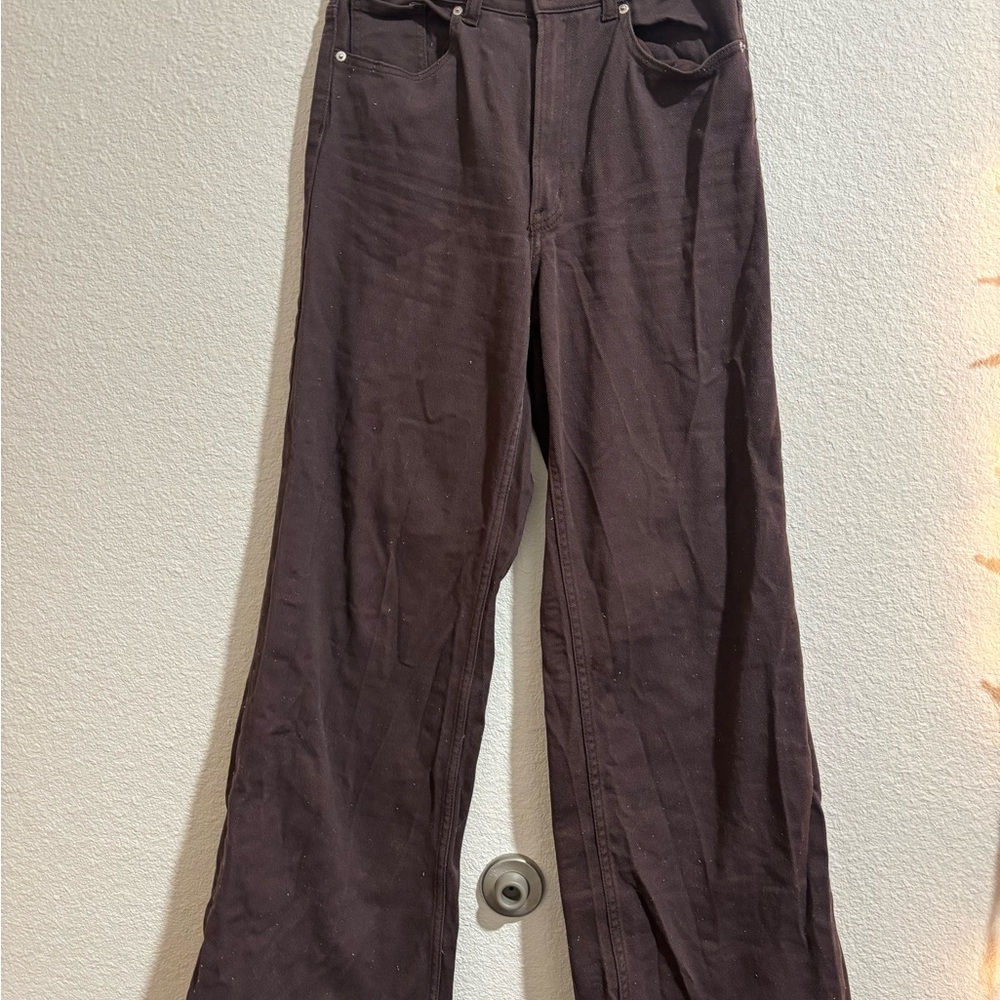 Brown Wide-Leg Pants